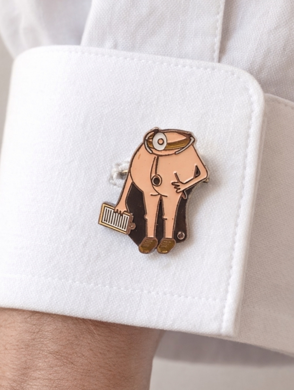 Handmade By Logo Jewelry Two Cufflinks & One Tie Holder Clip Pre-Owned